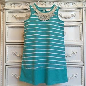 Hanna ANDERSSON stripe lace front dress 8 euro 130